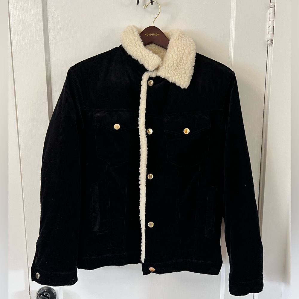 Maison Kitsuné - Slim-Fit Faux Shearling-Trimmed Cotton-Corduroy Trucker Jacket